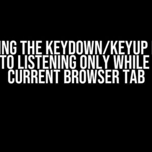 Mastering the Keydown/Keyup Event: A Guide to Listening Only While in the Current Browser Tab